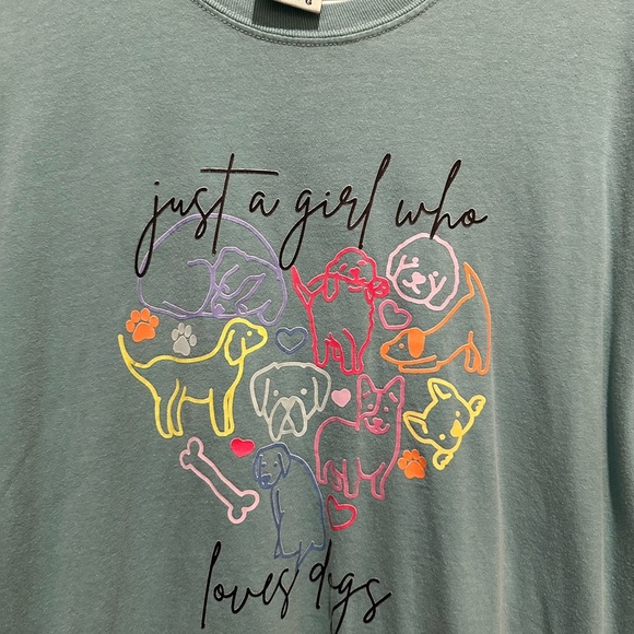 “Just A Girl Who Loves Dogs” Comfort color tshirt - Picture 2 of 2